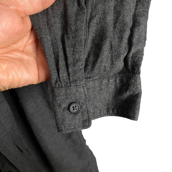 Uniqlo Women's Charcoal Gray Button Up Midi Belted Shirt Dress - Picture 4 of 10